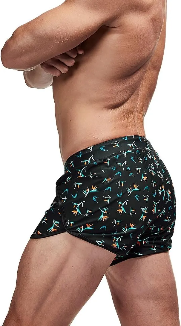 AIMPACT Mens Short Swim Trunks Quick Dry Beach Board Shorts 80s 90s Summer Vintage Swimwear with Lining Swimming Suits