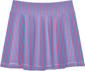 Blue Pink Stripes Girls Athletic Skorts Flowy Golf Tennis Skirts with Shorts & Pocket