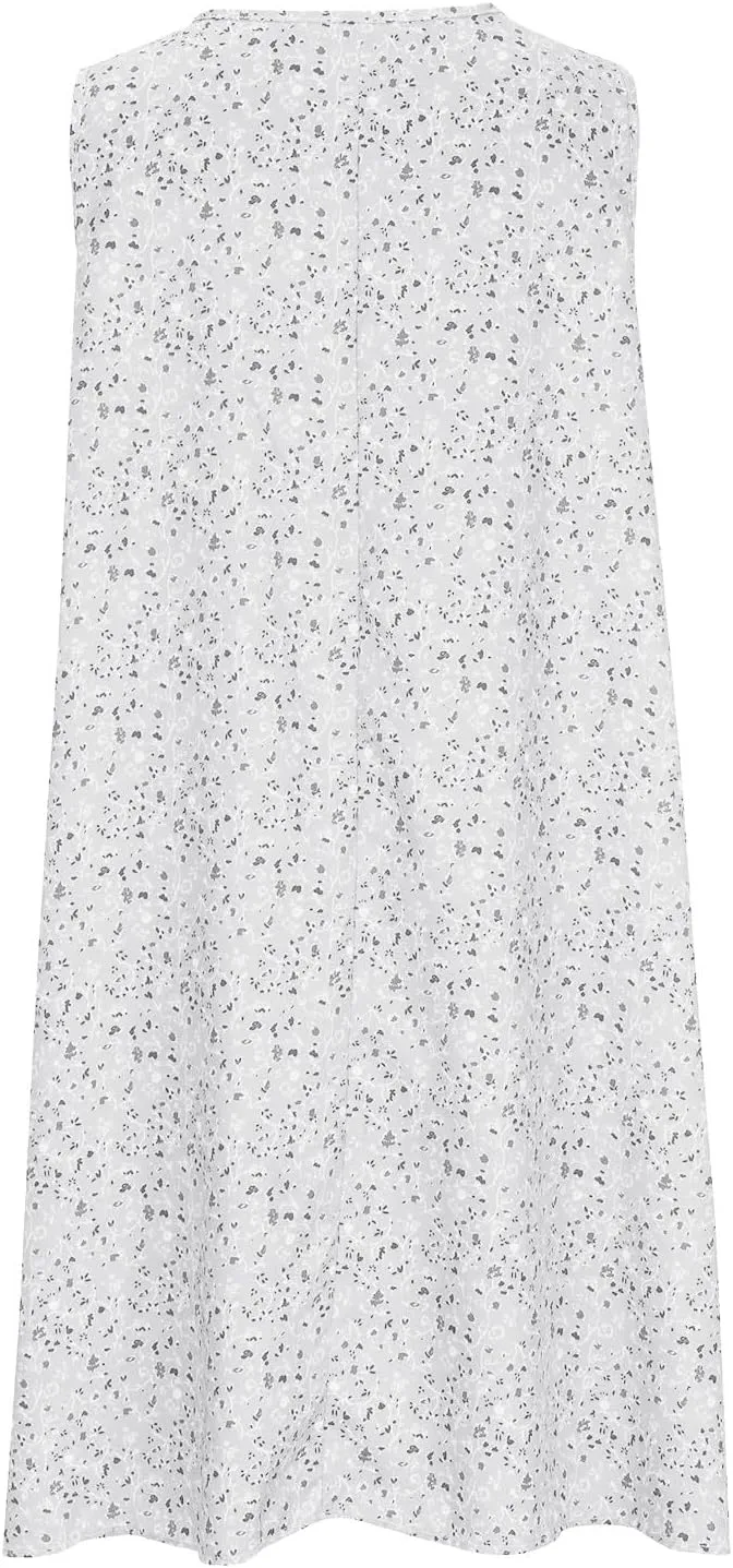 Boho Summer Dresses for Women 2025 Cute Petite Beach Dress Loose Sleeveless Sundresses Crewneck Flowy Midi Sundress