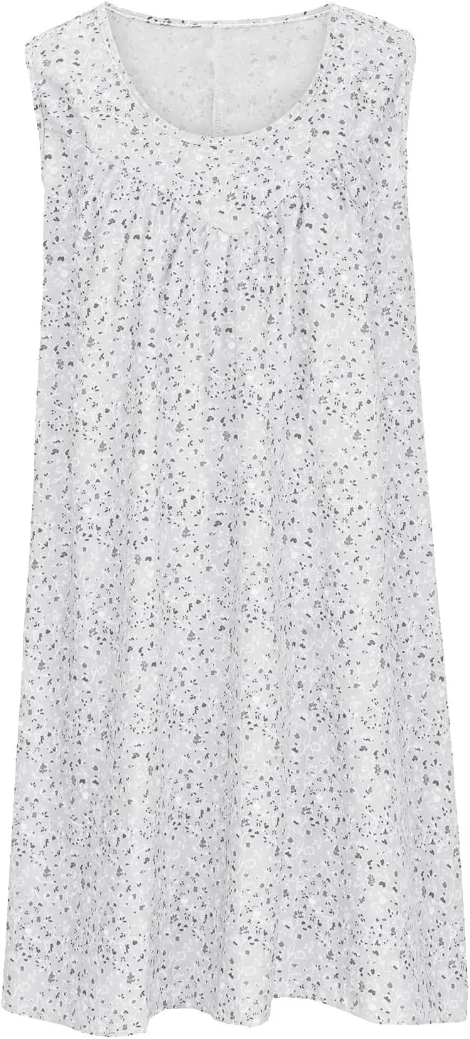 Boho Summer Dresses for Women 2025 Cute Petite Beach Dress Loose Sleeveless Sundresses Crewneck Flowy Midi Sundress