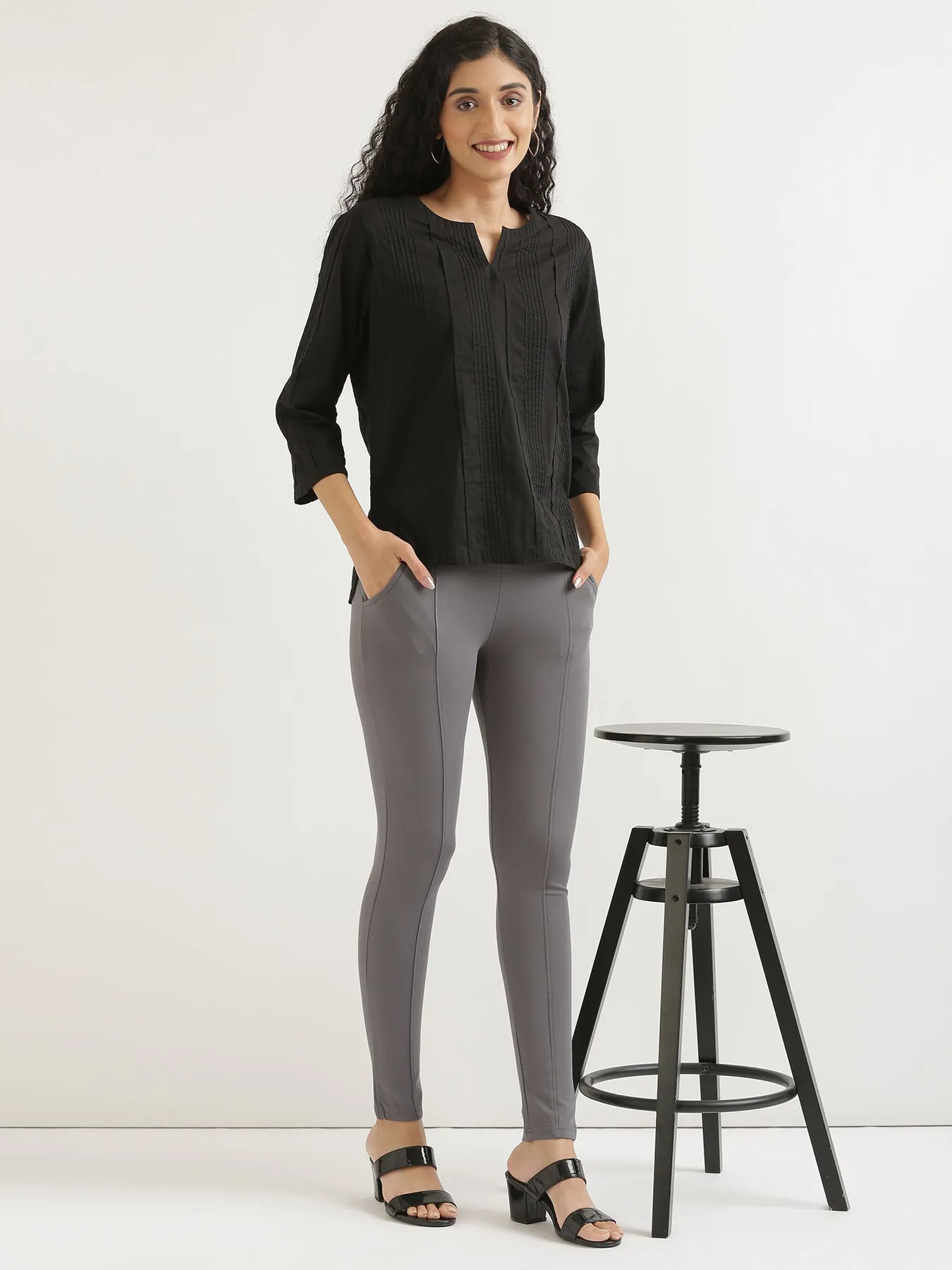 Cement Grey 4-Way Stretchable Pants
