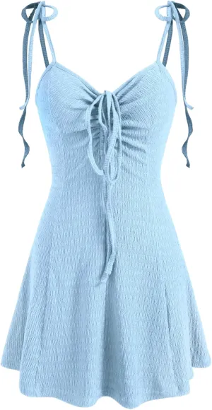 CIDER Women Summer Mini Dresses Cute Short Sundress Casual Tie Strap Sleeveless Dress