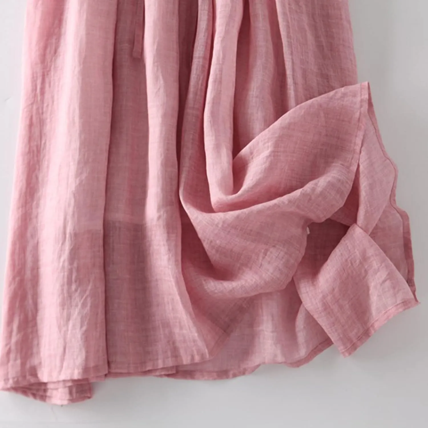 Cotton Linen Dresses for Women 2025 Maxi Button Down A Line Dress Trendy 3/4 Sleeve Swing Flowy Dress Summer Dress