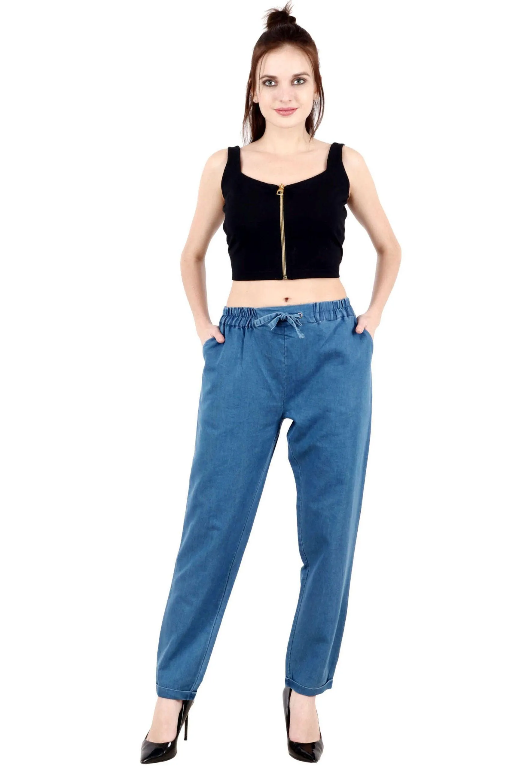 Denim Trouser with Drawstrings