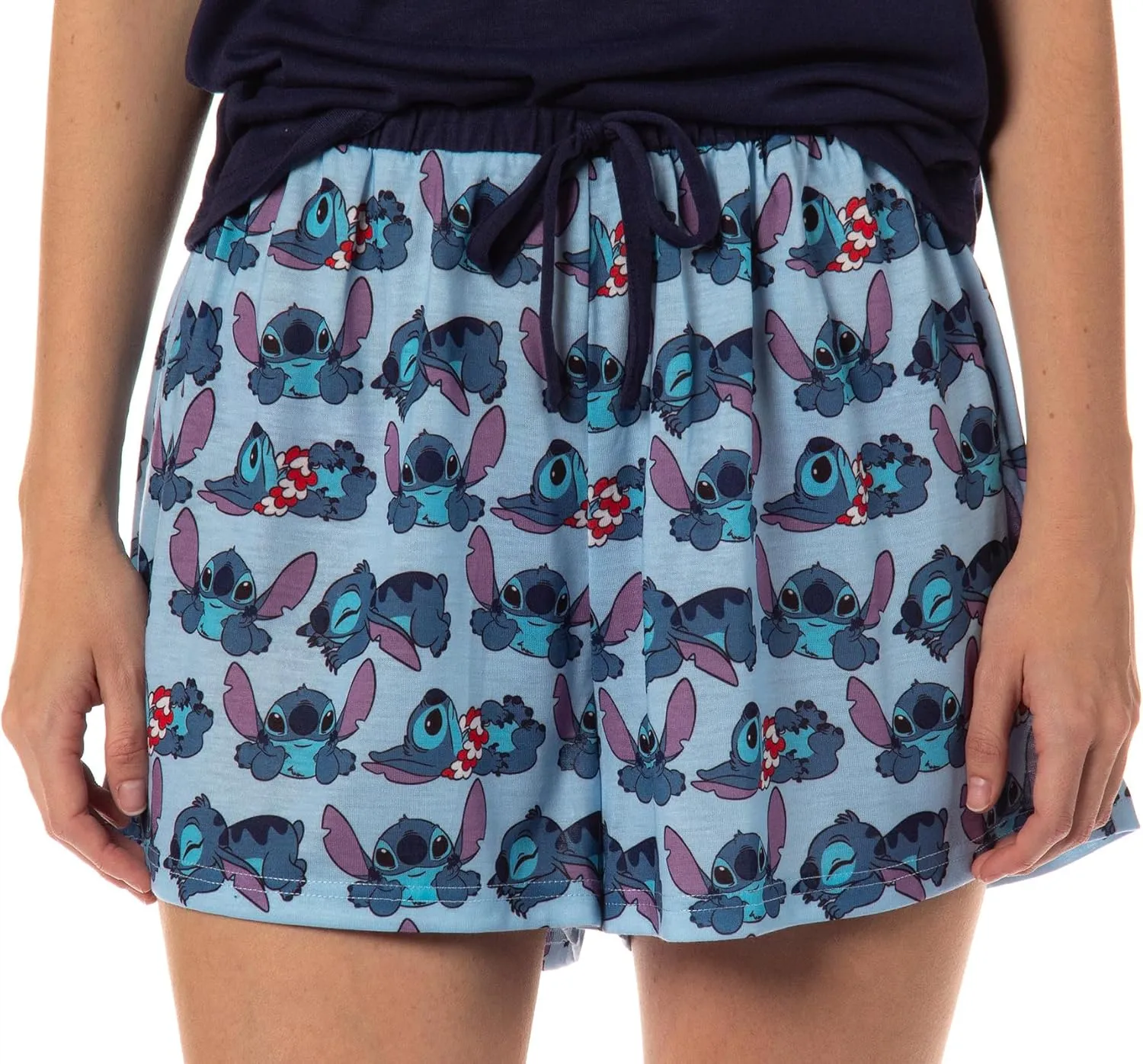 Disney Womens' Lilo & Stitch Wipeout Short Sleeve and Short Sleep Pajama Set