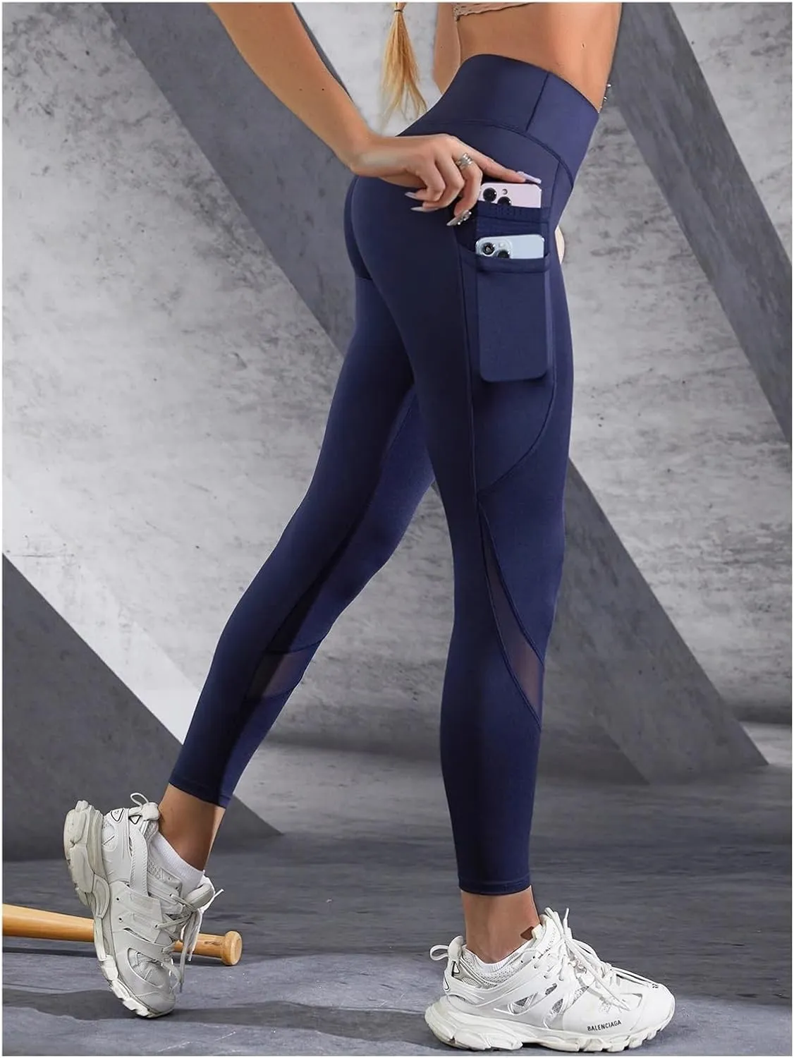 Double Pocket Yoga Pants Women's Patchwork High Waist Elastic Leggings Fitness Jogging Cycling Sportswear Female