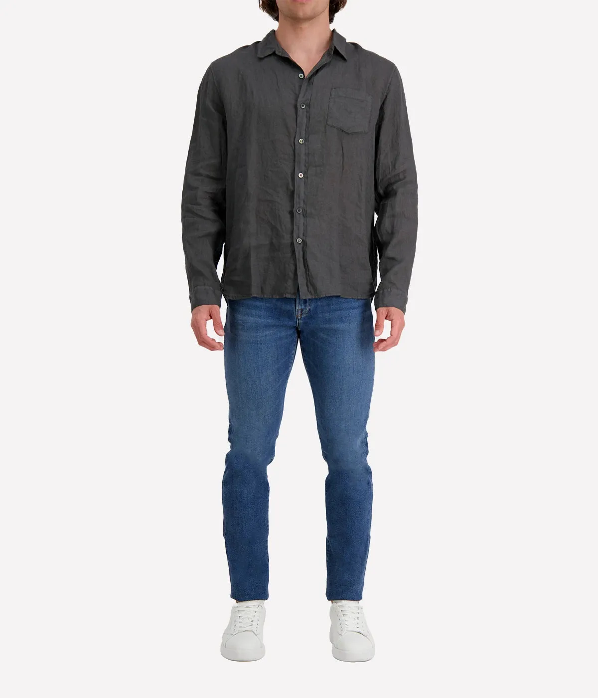 *FINAL SALE* Jioch Linen Shirt in Black Oyster