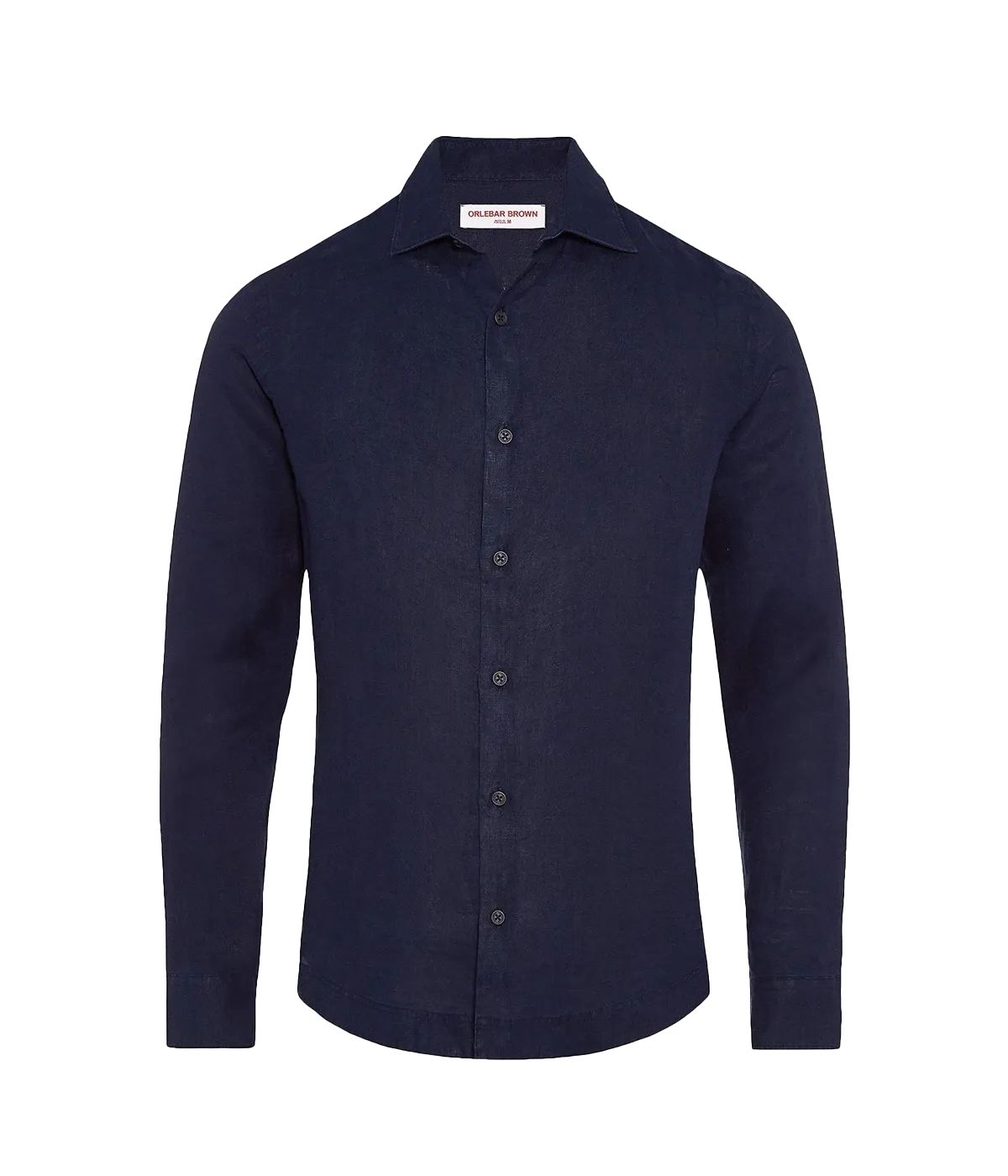 Giles Smart Linen Cut Shirt Shirt in Navy