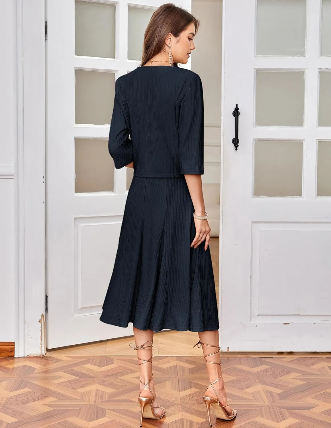 GRACE KARIN 2025 Mother of The Bride Dress with Jacket Women Stretchy Lace 2 Piece Wedding Guest Dresses