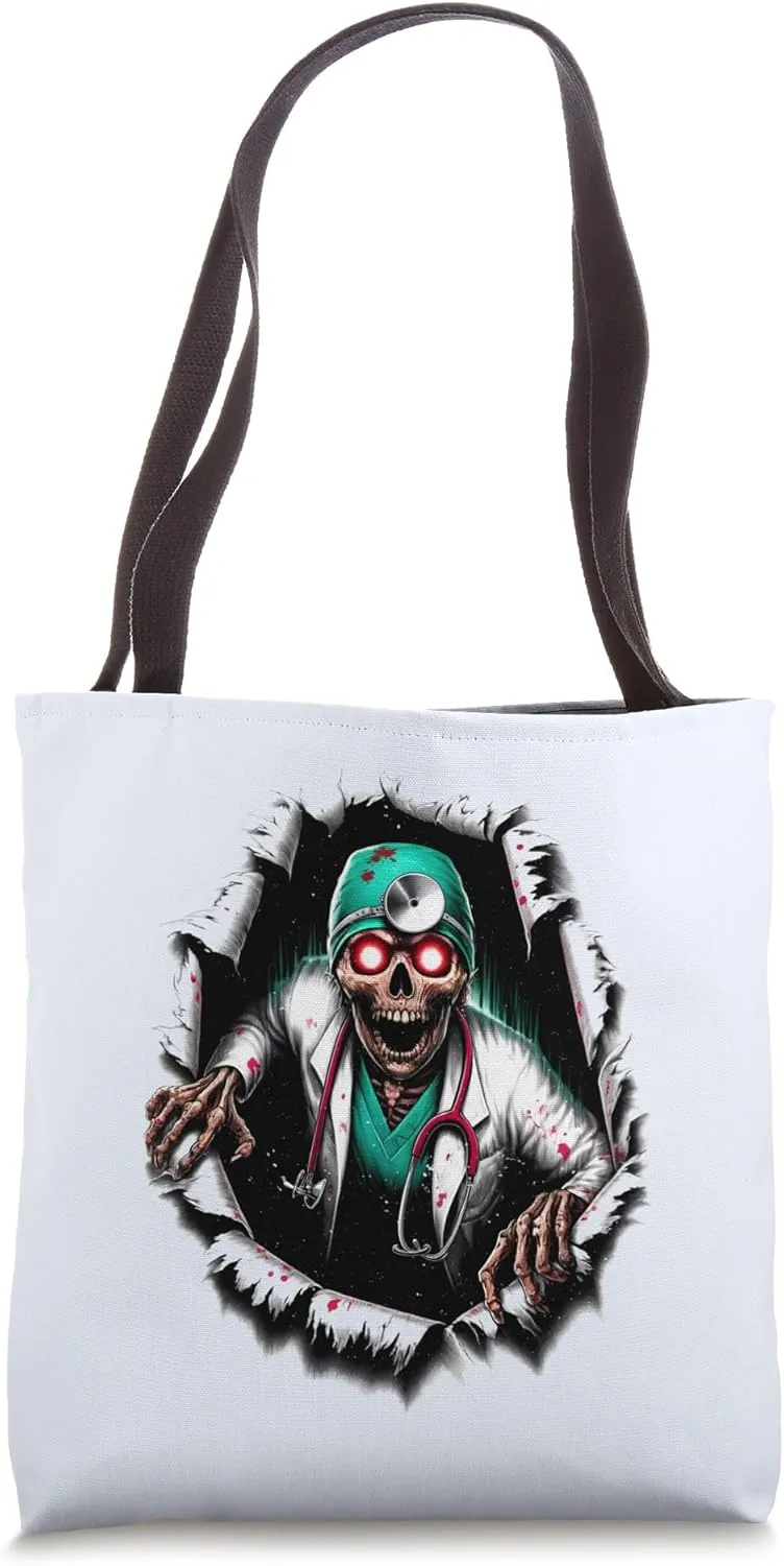 Halloween Zombie Doctor Costume Tote Bag