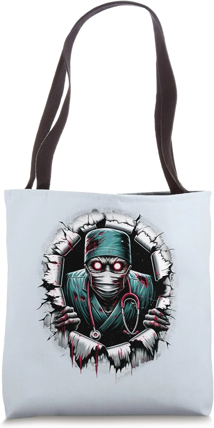 Halloween Zombie Doctor Costume Tote Bag