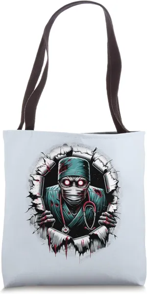 Halloween Zombie Doctor Costume Tote Bag