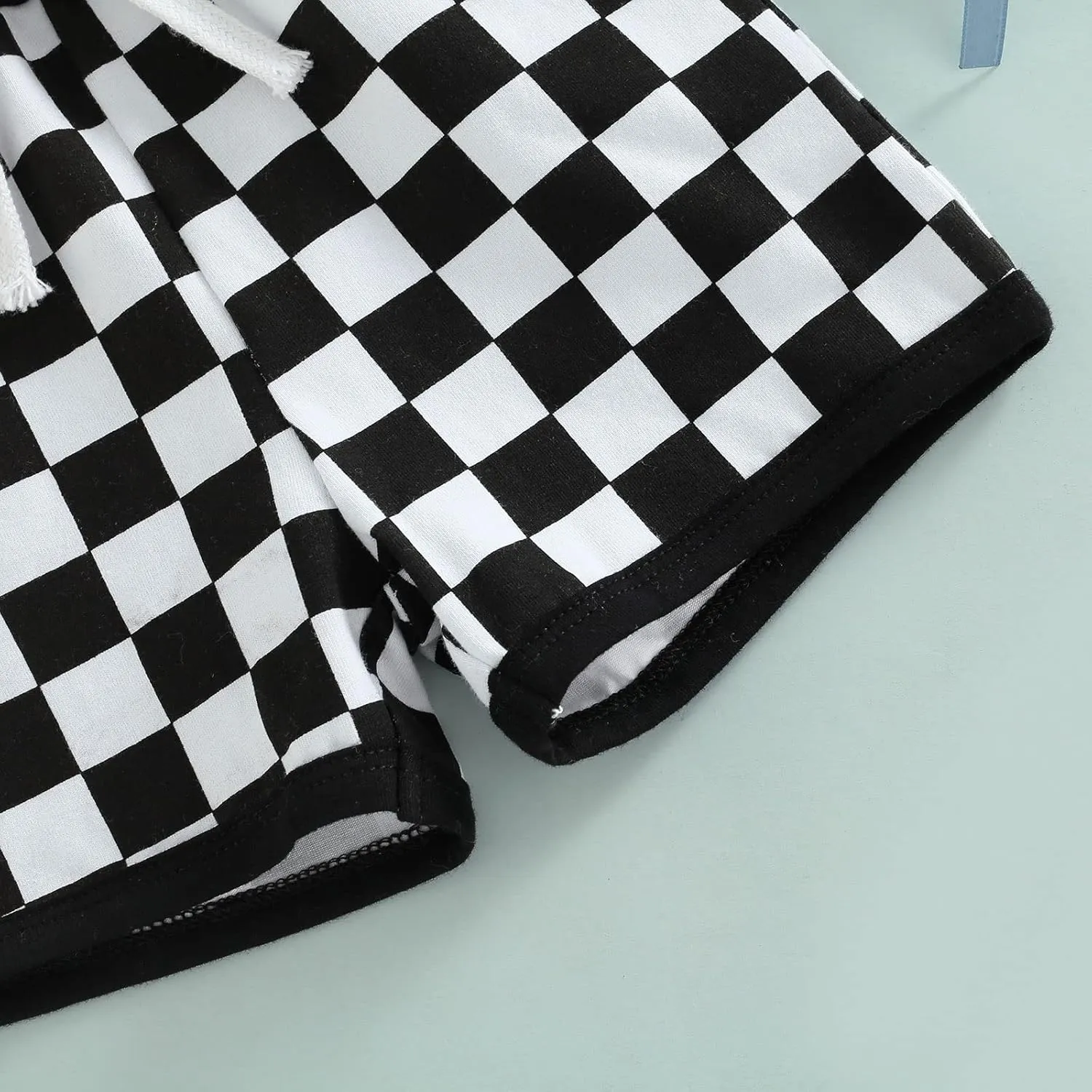 Infant Toddler Baby Boy Casual Checkerboard Plaid Cotton Elastic Waist Jogger Shorts Summer Clothes