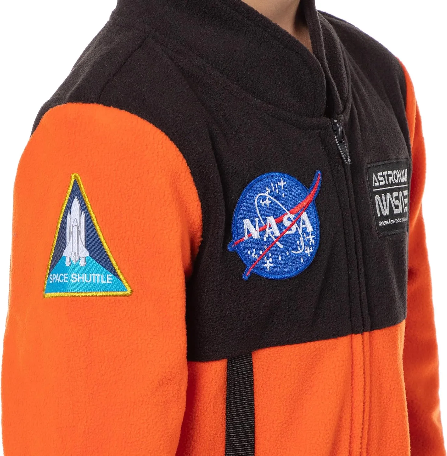 INTIMO NASA Boys' Space Shuttle Astronaut Meatball Patch One Piece Space Suit Costume Pajama Sleep Set Union Suit For Kids