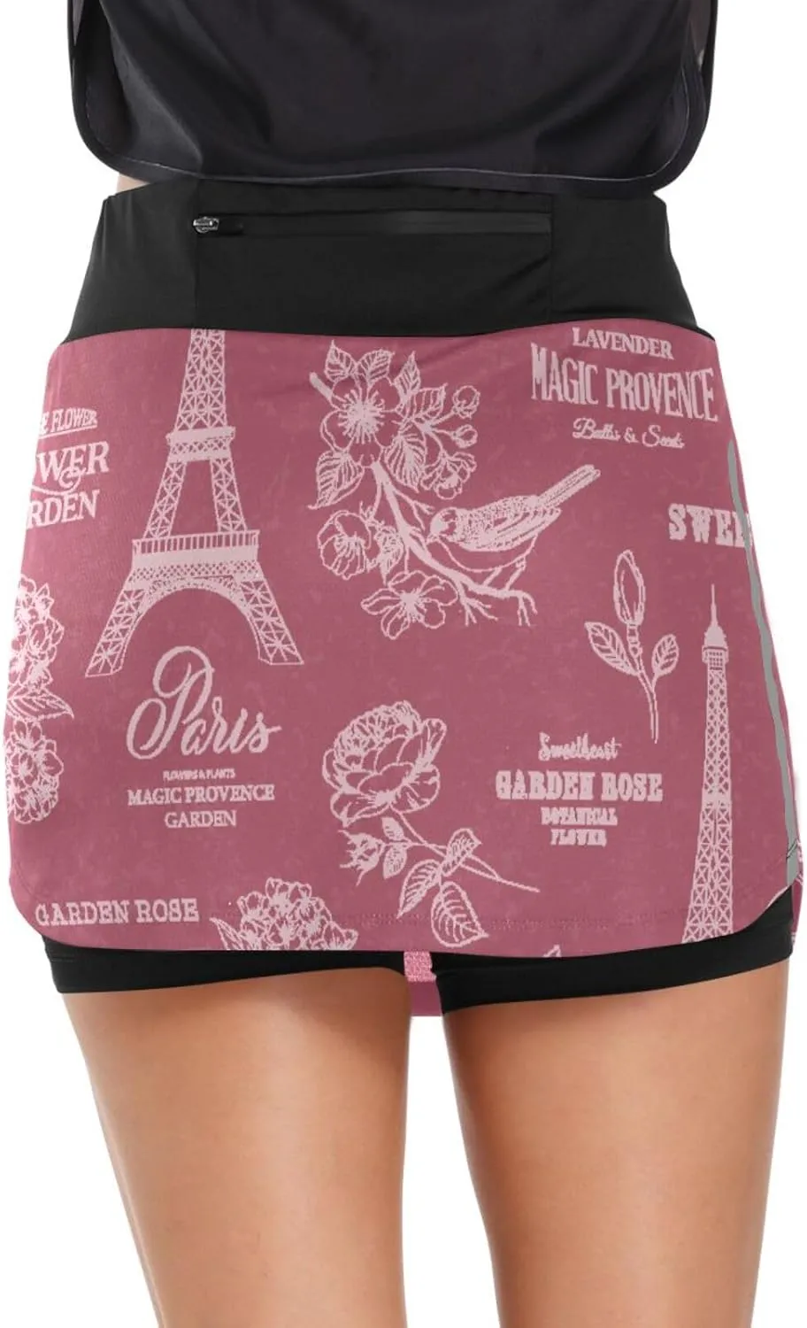 Joisal Paris Romantic Pattern Athletic Skorts for Women with Pockets Lightweight Athletic Golf Skorts for Running Workout
