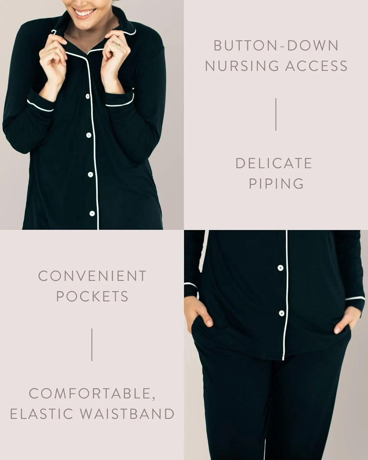 Kindred Bravely Clea Classic Long Sleeve Maternity Pajamas & Postpartum Lounge Set