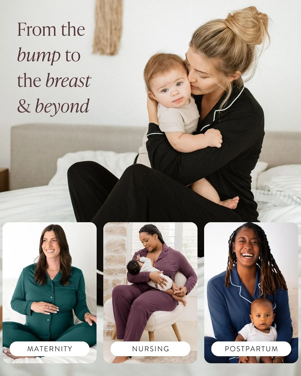 Kindred Bravely Clea Classic Long Sleeve Maternity Pajamas & Postpartum Lounge Set