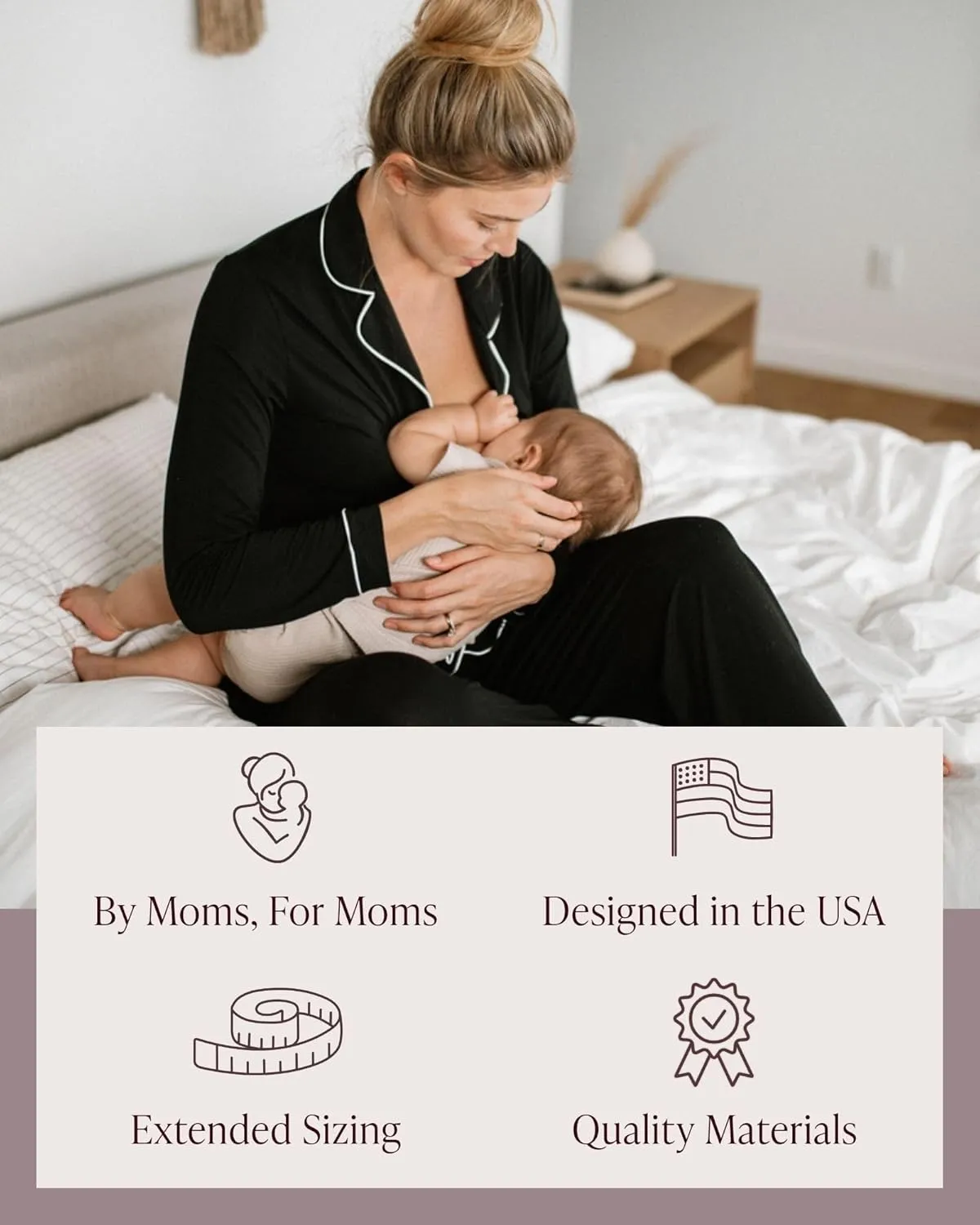 Kindred Bravely Clea Classic Long Sleeve Maternity Pajamas & Postpartum Lounge Set