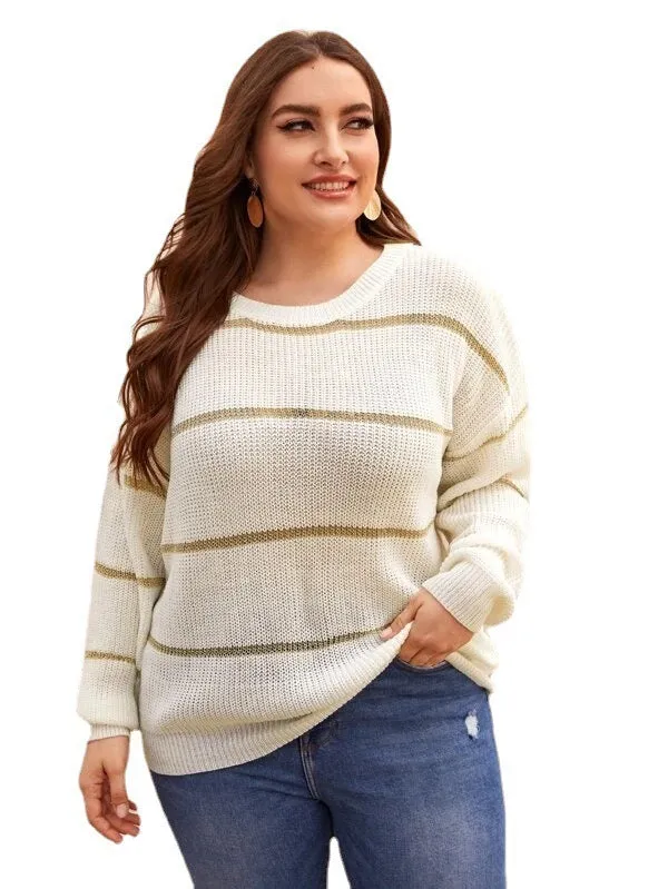 Large Size Sweater, Thin Knit Sweater For Women