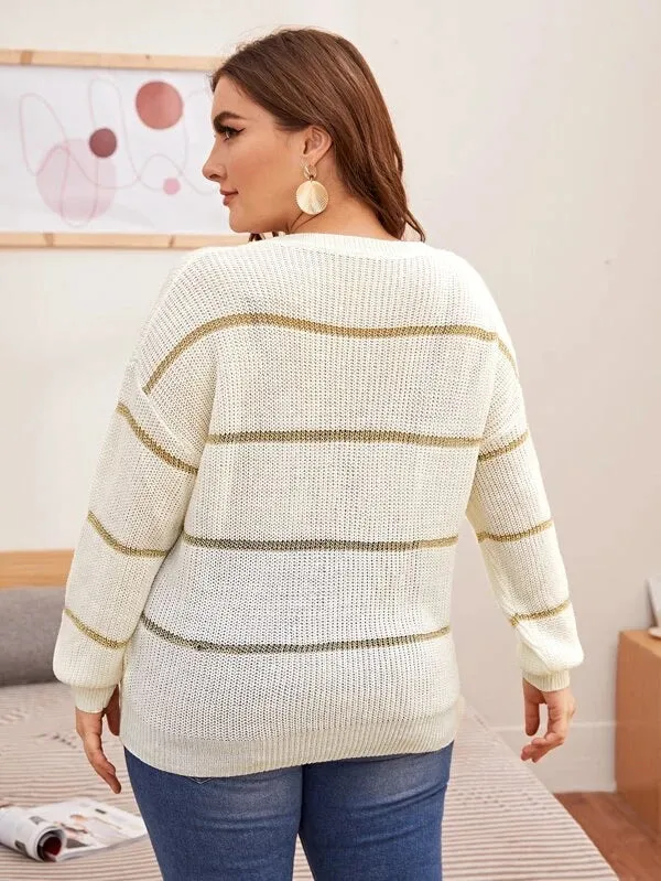 Large Size Sweater, Thin Knit Sweater For Women