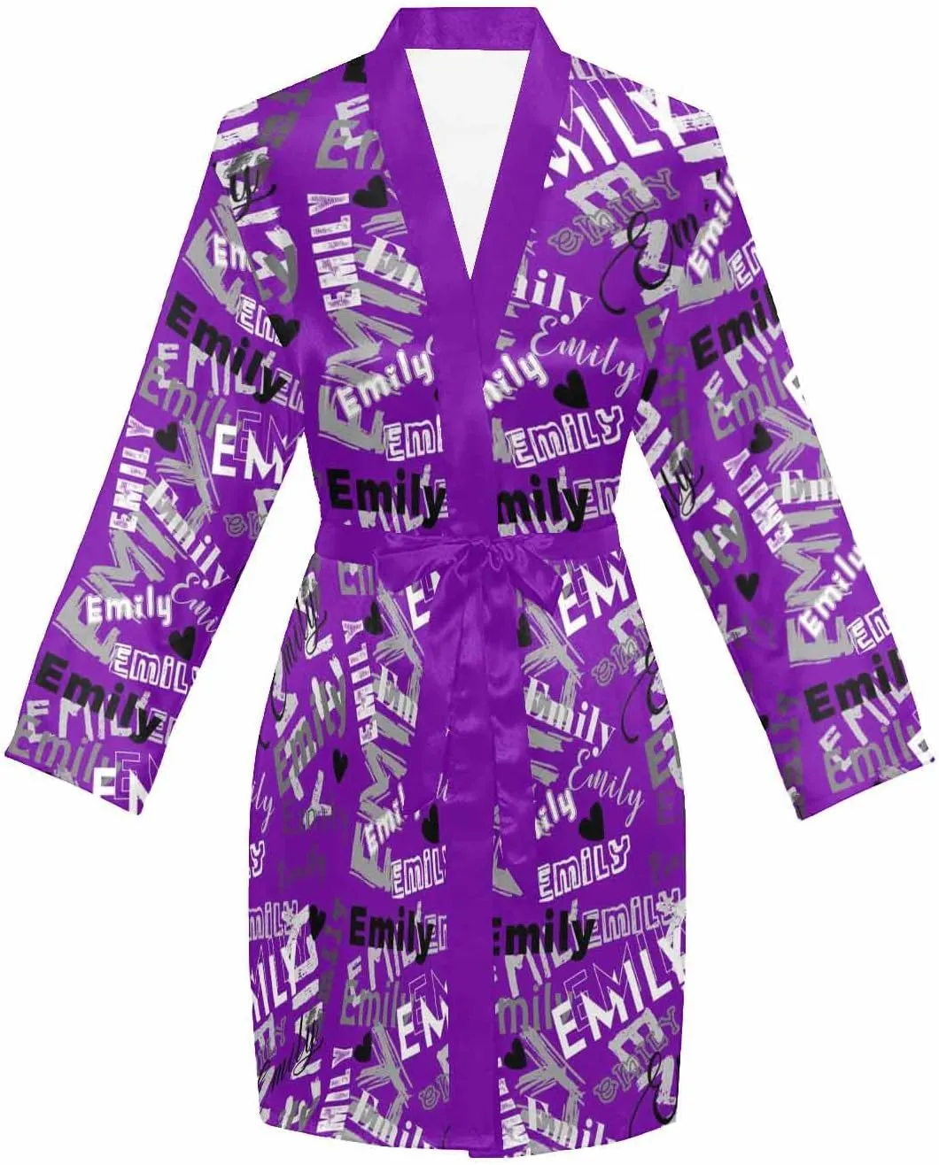 M YESCUSTOM Personalized Name Women's Robe Custom Bathrobe for Women Girlfriend Heart Robe Sleepwear Christmas Wedding