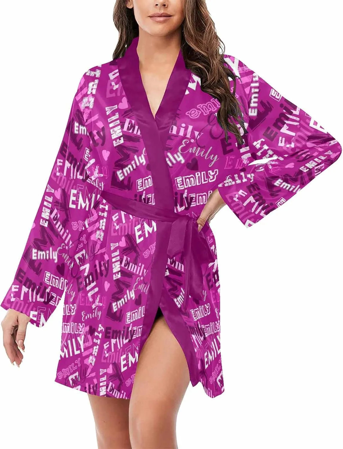 M YESCUSTOM Personalized Name Women's Robe Custom Bathrobe for Women Girlfriend Heart Robe Sleepwear Christmas Wedding