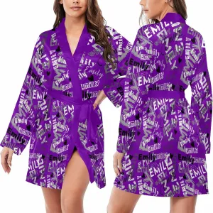 M YESCUSTOM Personalized Name Women's Robe Custom Bathrobe for Women Girlfriend Heart Robe Sleepwear Christmas Wedding
