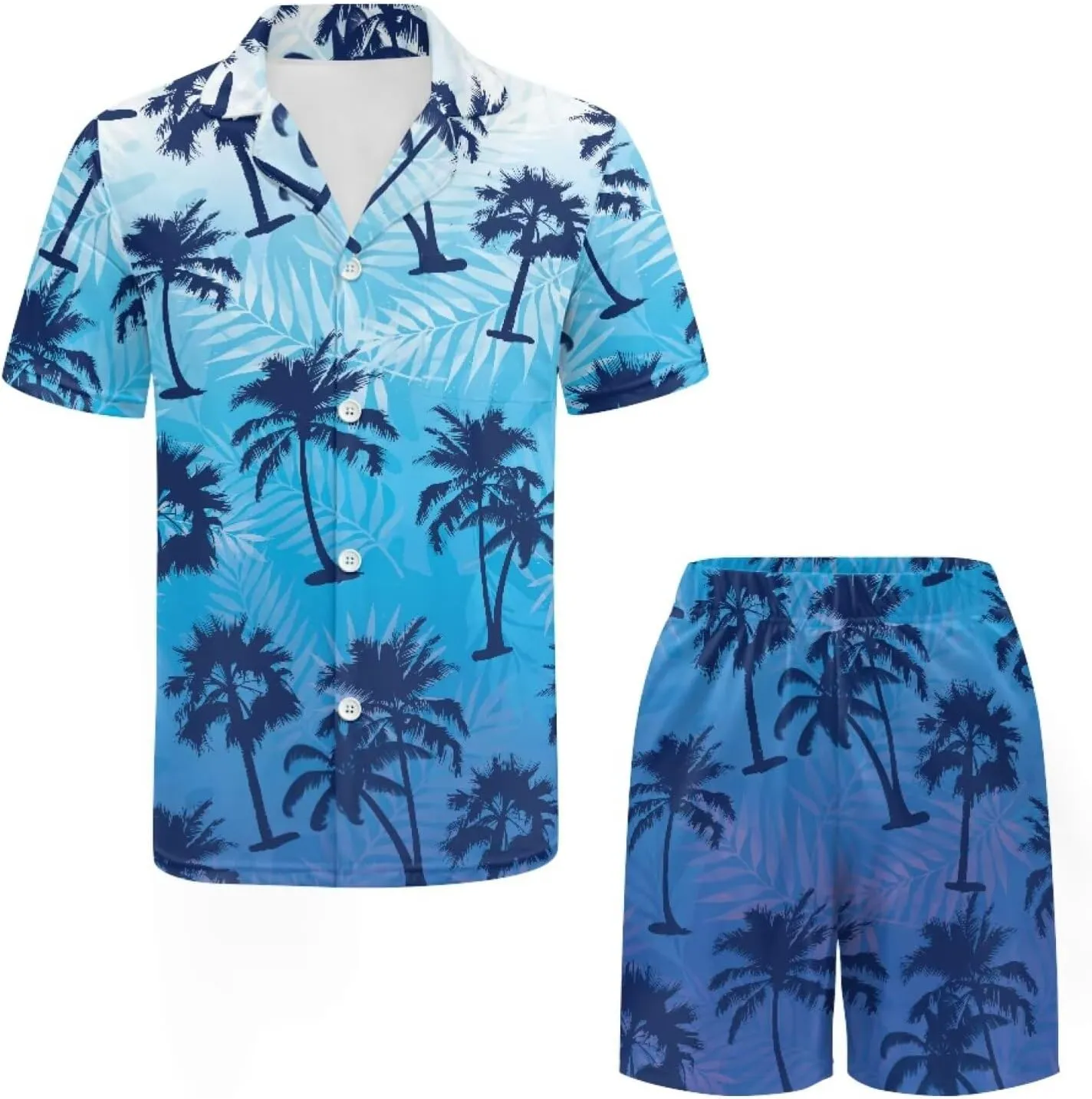 Mens Pajama Sets Men Sleepwear Set Button Down Top Short Pant with Pockets Nightwear Loungewear for Summer
