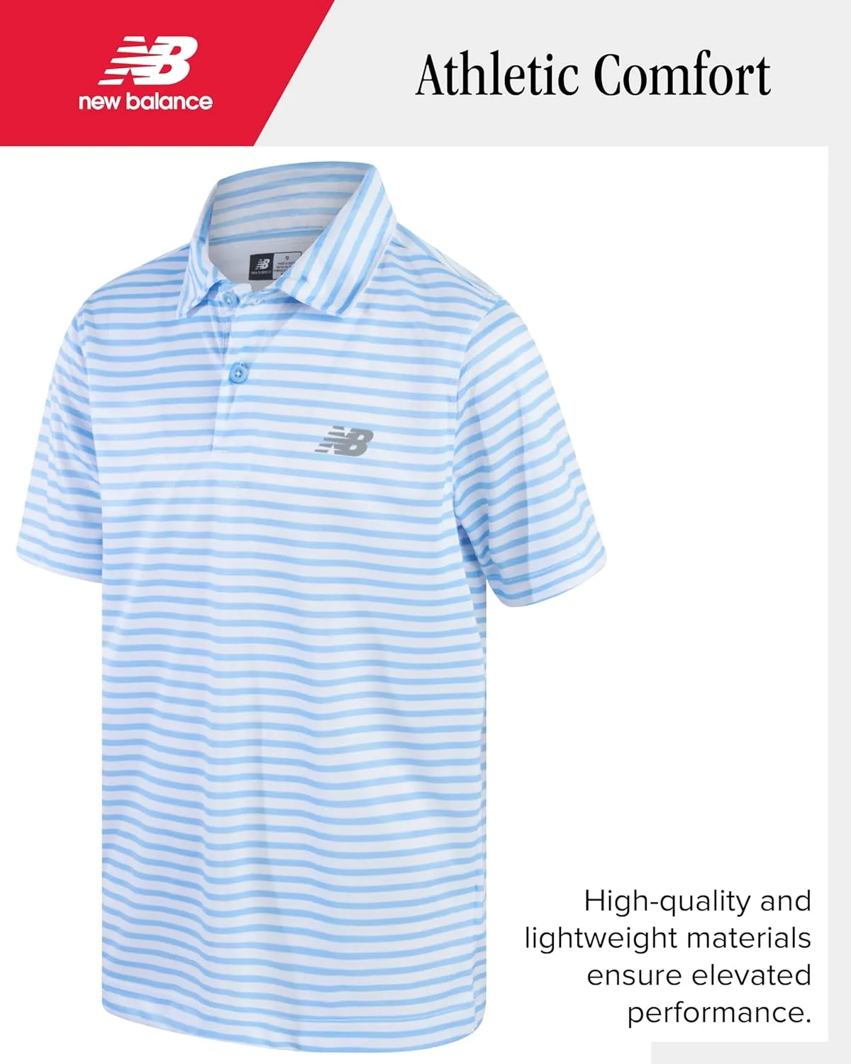 New Balance Boys' Athletic Shorts Set - 2 Piece Performance Short Sleeve Golf Polo Shirt and Active Shorts (Sizes: 8-12)