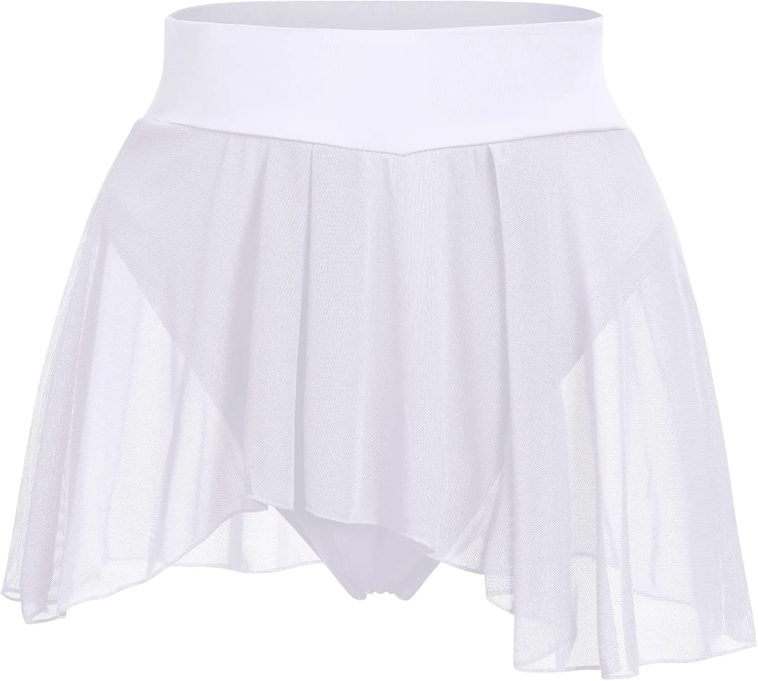 ODASDO Women's Pole Dance Outfit Rave Shorts Ruffle Panties Skirt Mesh Booty Bottoms Hot Pants Workout Clubwear