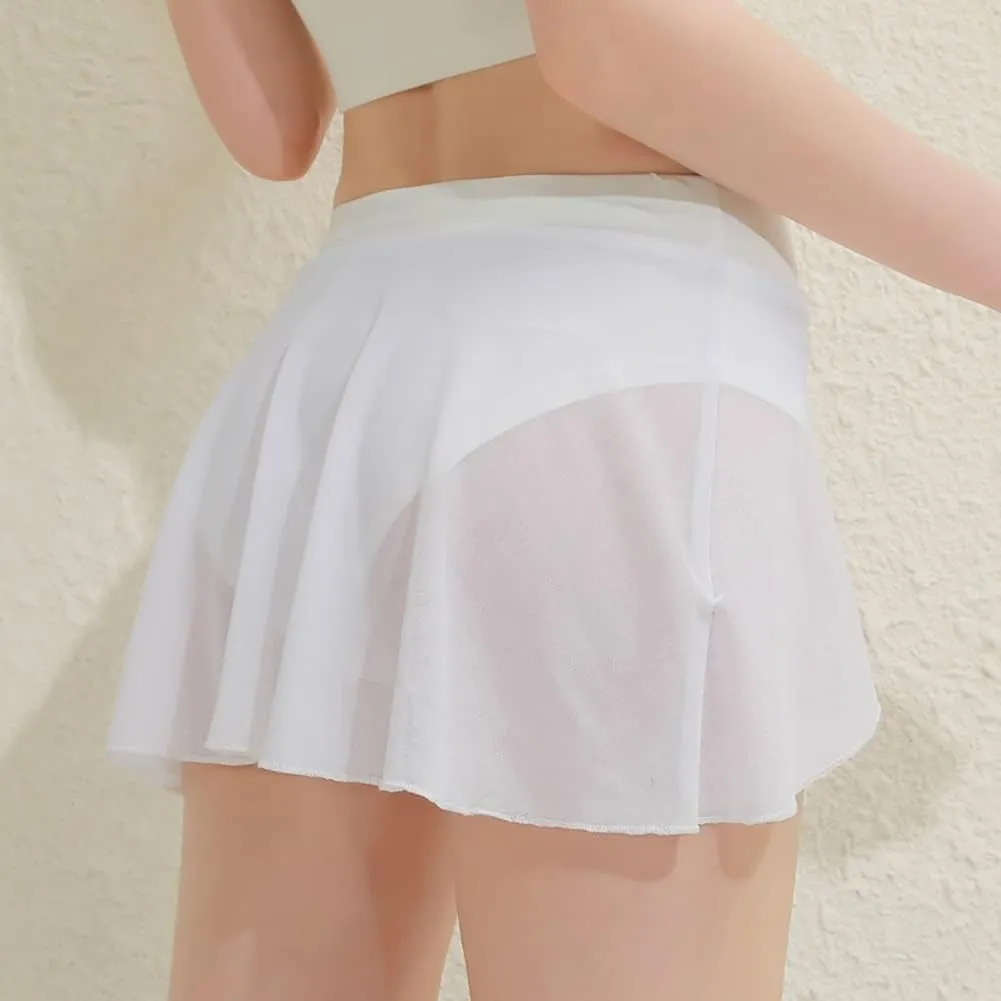 ODASDO Women's Pole Dance Outfit Rave Shorts Ruffle Panties Skirt Mesh Booty Bottoms Hot Pants Workout Clubwear