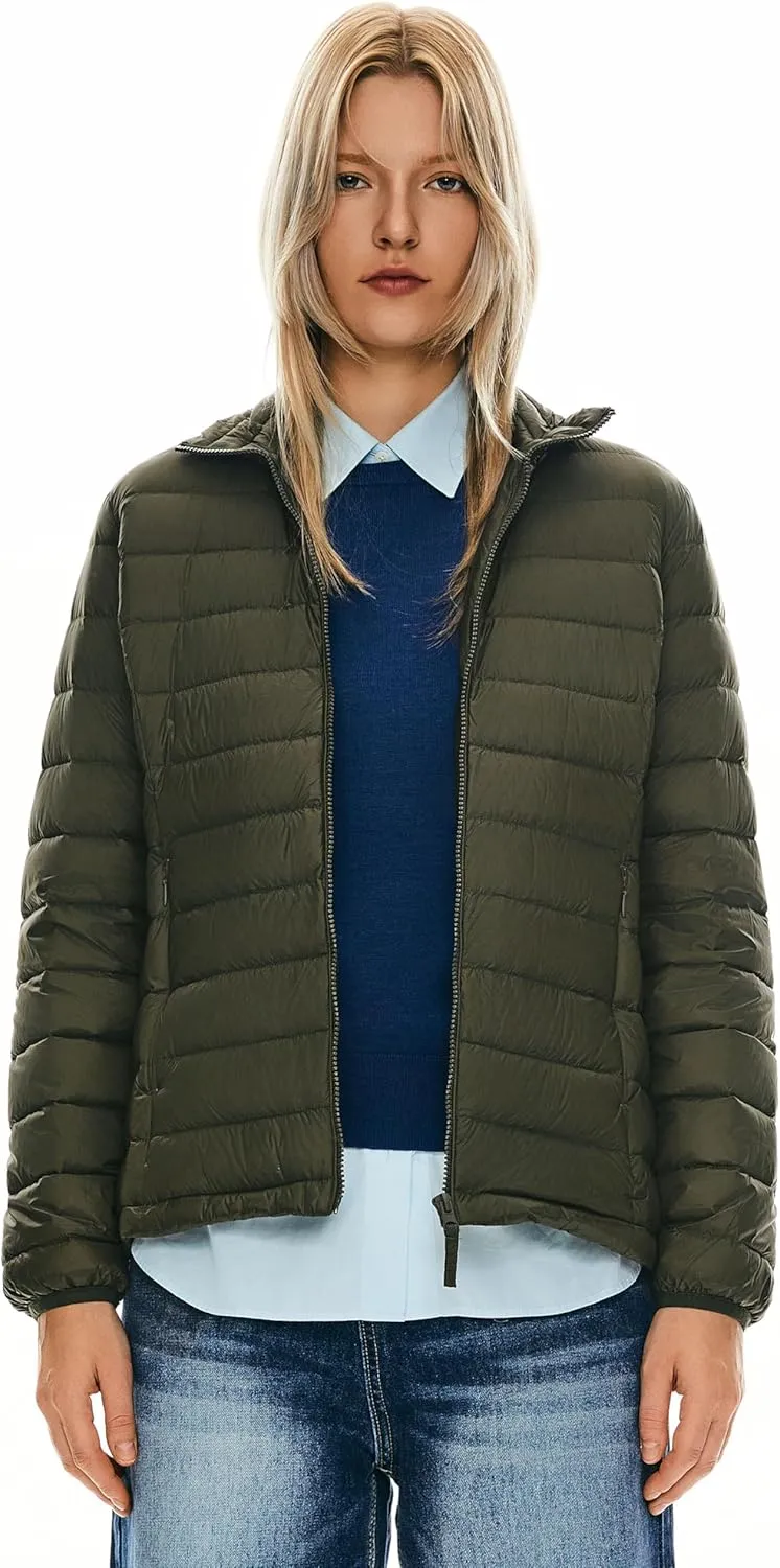 Orolay Women's Lightweight Packable Down Jacket Quilted Puffer Coat with Stand Collar