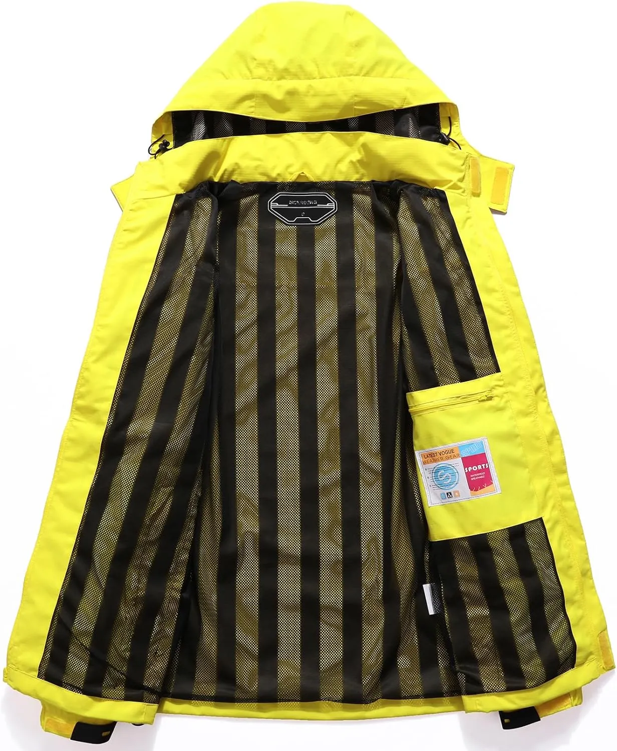 Outdoor Men's Waterproof Raincoat Windbreaker Lightweight Rain Jacket with Detachable Hood