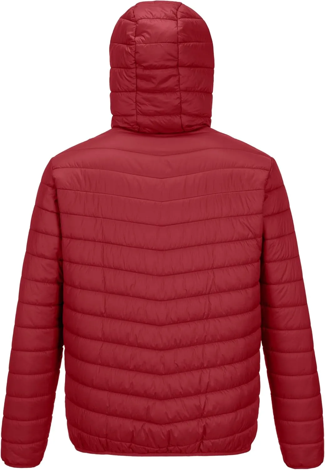 Outdoor Ventures Men's Lightweight Packable Hooded Puffer Jacket Insulated Winter Coat for Snow Ski Traveling