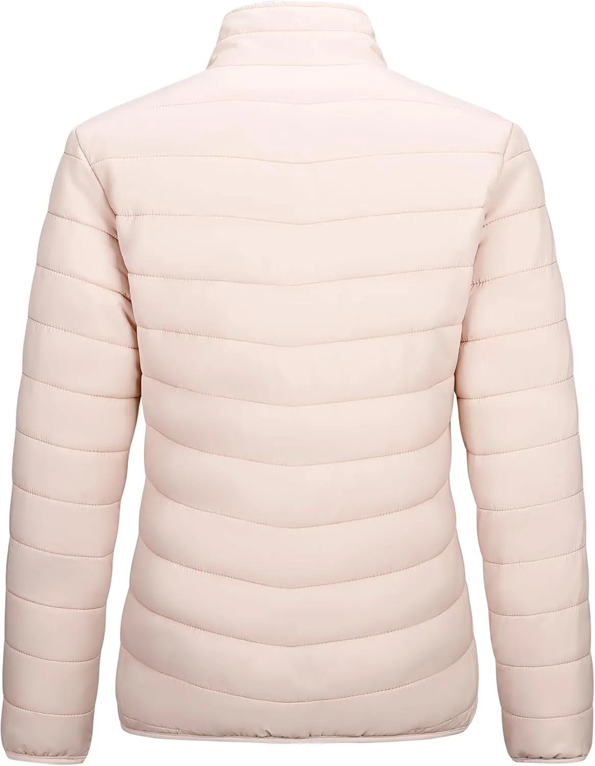 Outdoor Ventures Women's Packable Full-Zip Short Puffer Jacket Insulated Quilted Warm Lightweight Winter Coat