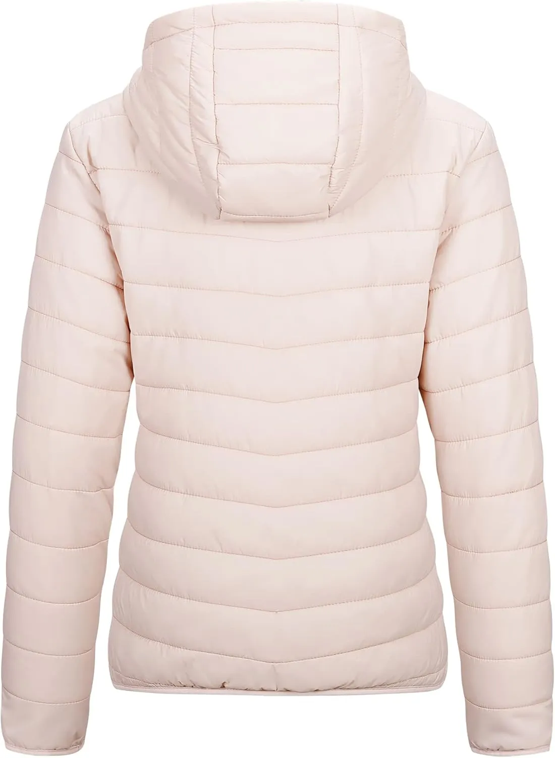 Outdoor Ventures Women's Packable Lightweight Full-Zip Puffer Jacket with Hood Quilted Winter Coat
