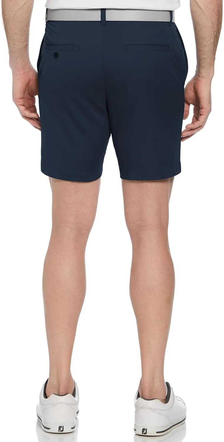 PGA TOUR Men's 7 Flat Front Performance Golf Shorts with Stretch Active Waistband, Moisture-Wicking, Sun Protection