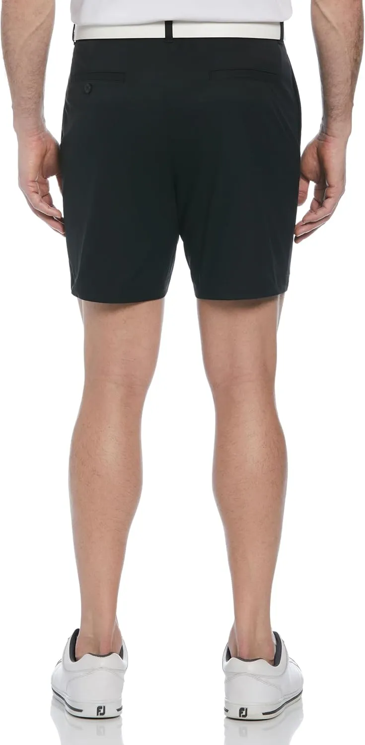 PGA TOUR Men's 7 Flat Front Performance Golf Shorts with Stretch Active Waistband, Moisture-Wicking, Sun Protection