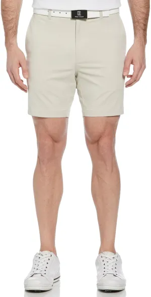 PGA TOUR Men's 7 Flat Front Performance Golf Shorts with Stretch Active Waistband, Moisture-Wicking, Sun Protection