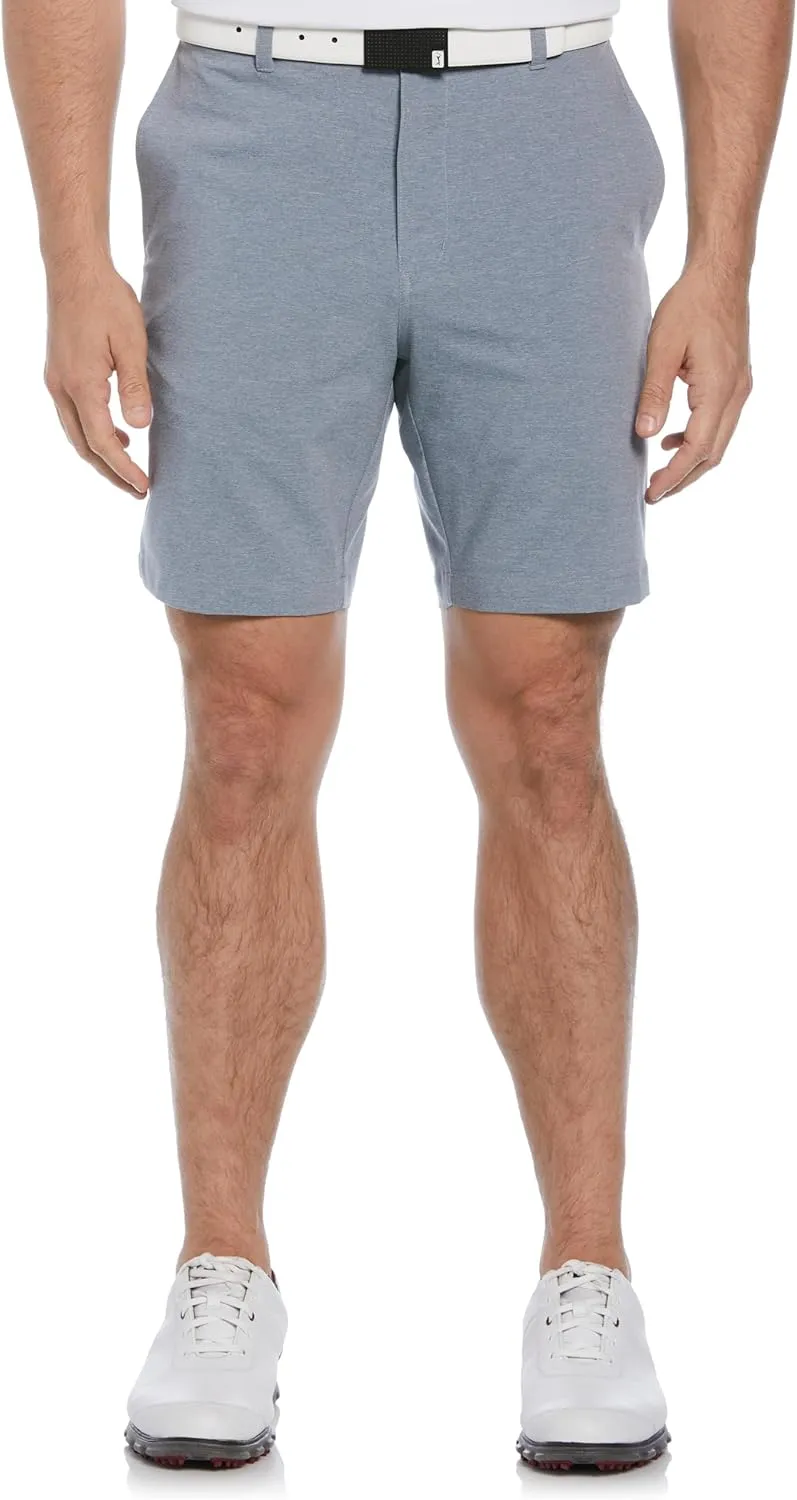 PGA TOUR Men's 8 Heather Performance Stretch Golf Shorts with Active Waistband, Moisture-Wicking, Sun Protection