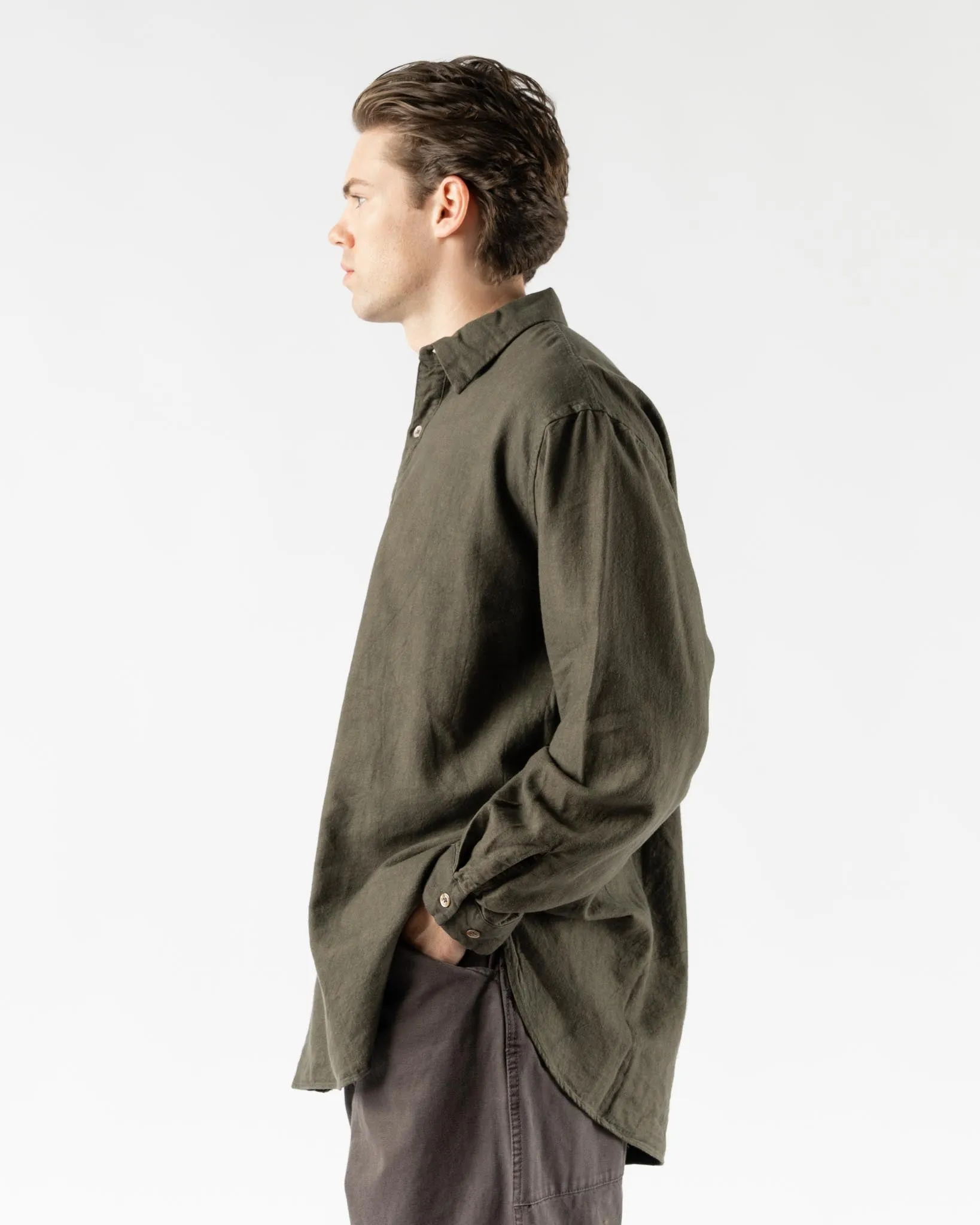 Pilgrim Surf   Supply McCarthy Popover Shirt in Olive