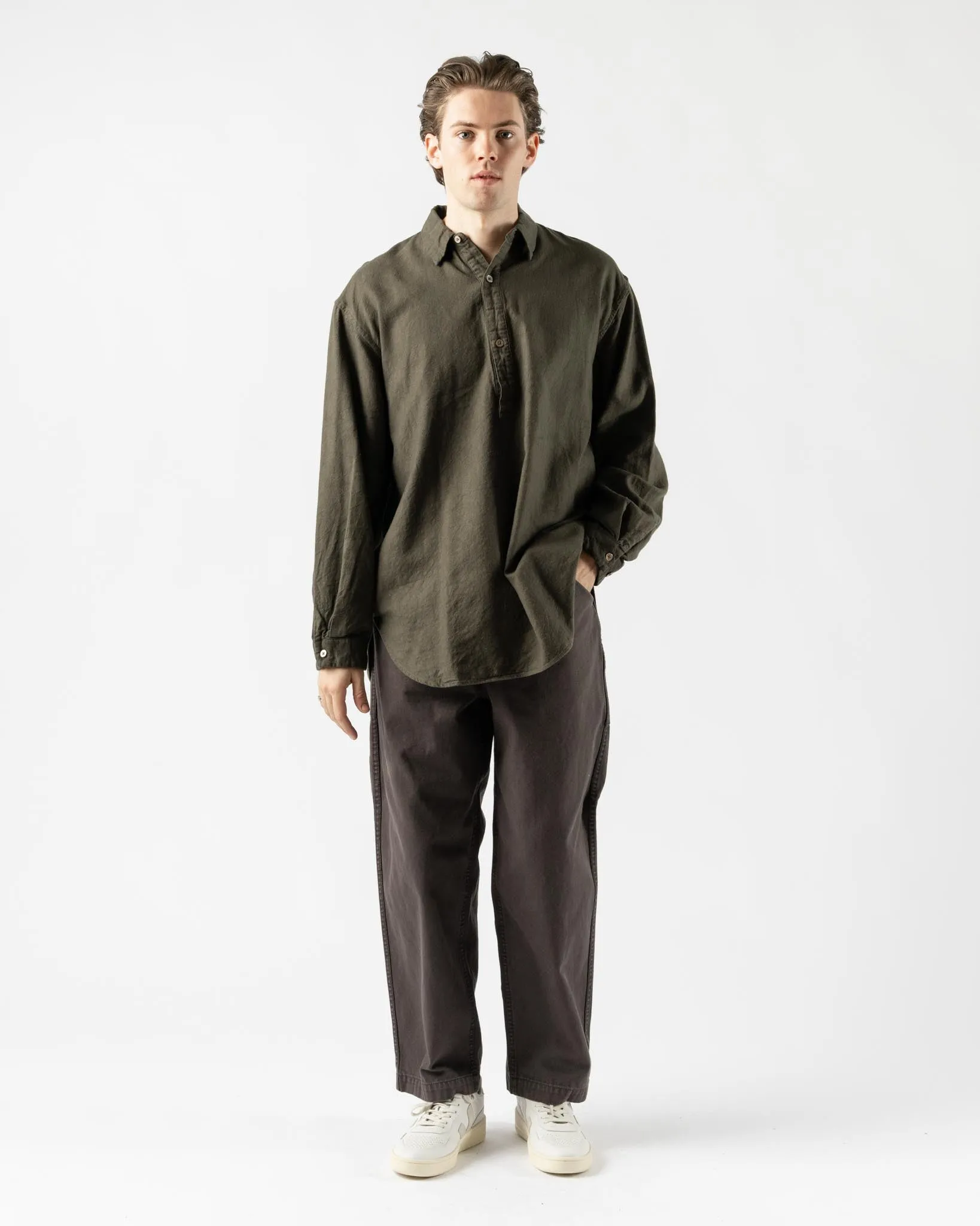 Pilgrim Surf   Supply McCarthy Popover Shirt in Olive