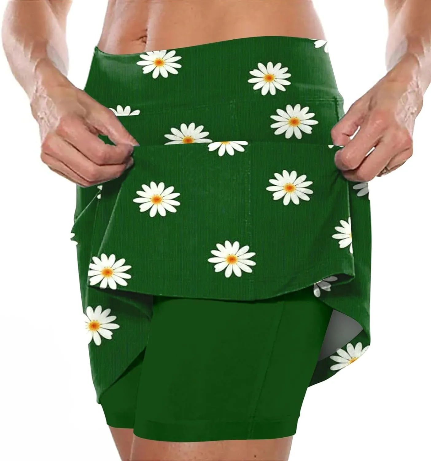 Plus Size Golf Skirts for Women Stretchy Tennis Mini Skirt Shorts Solid Athletic Workout Casual Skorts with Side Pockets 2024