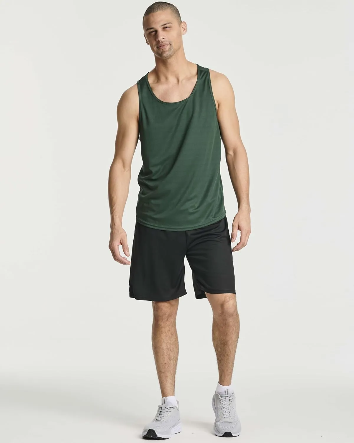 Real Essentials 3 Pack: Men's 2 in 1 Mesh 7" Running Workout Gym Shorts with Compression Liner (Available in Big & Tall)