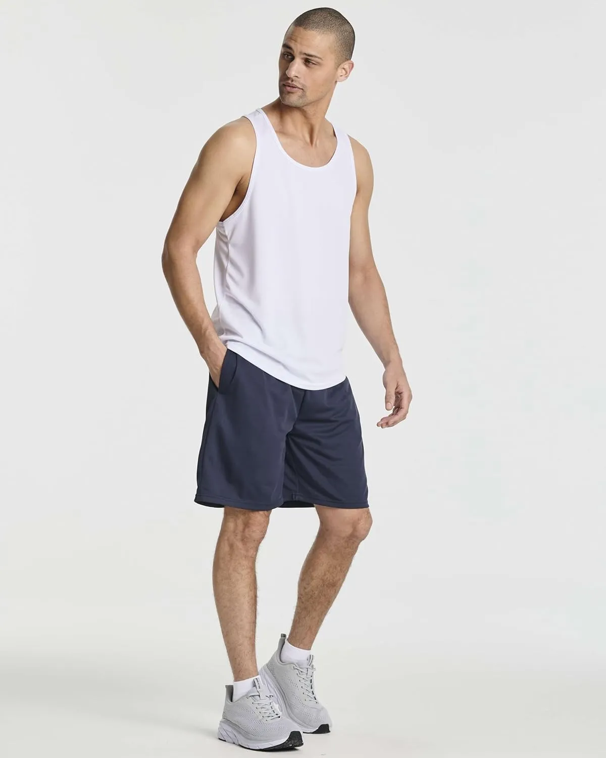Real Essentials 3 Pack: Men's 2 in 1 Mesh 7" Running Workout Gym Shorts with Compression Liner (Available in Big & Tall)