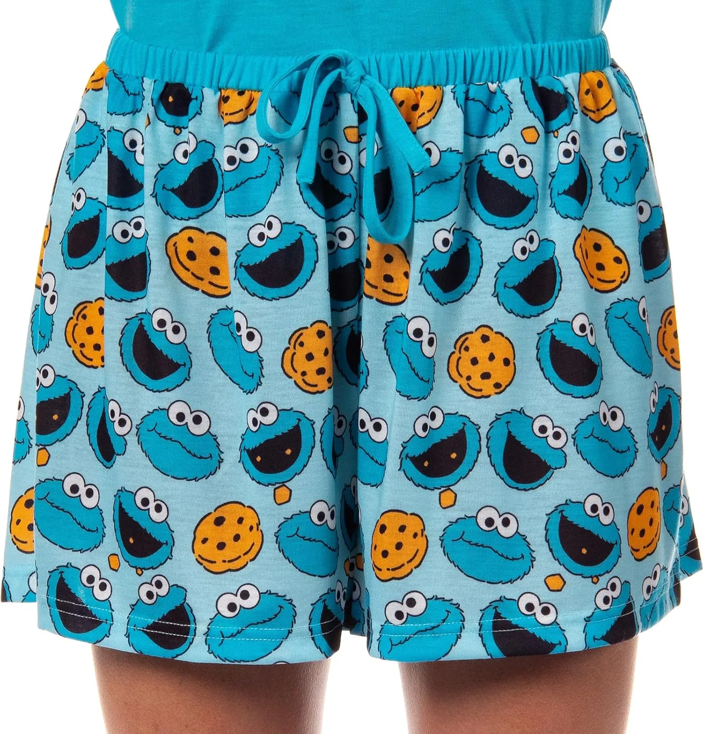 Sesame Street Women's Face Tossed Print Sleep Pajama Set Shorts