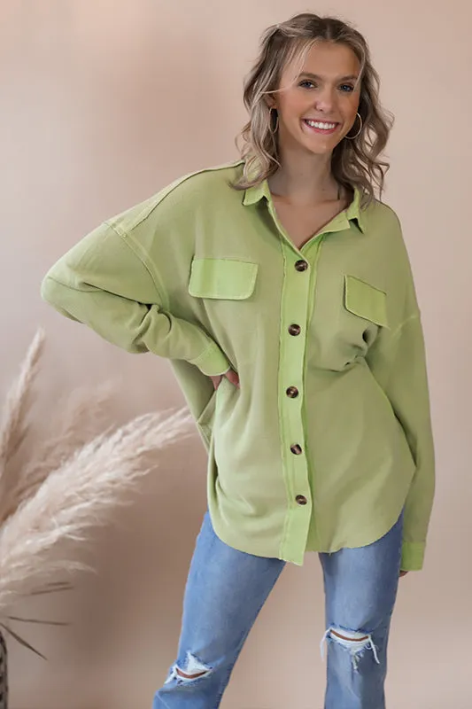 Sophie Pear Thermal Shacket