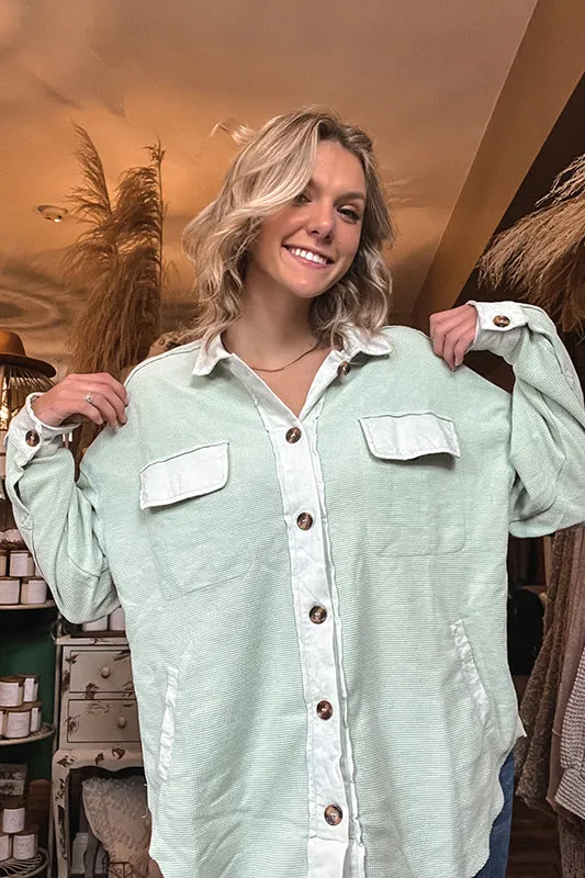 Sophie Seafoam Thermal Shacket