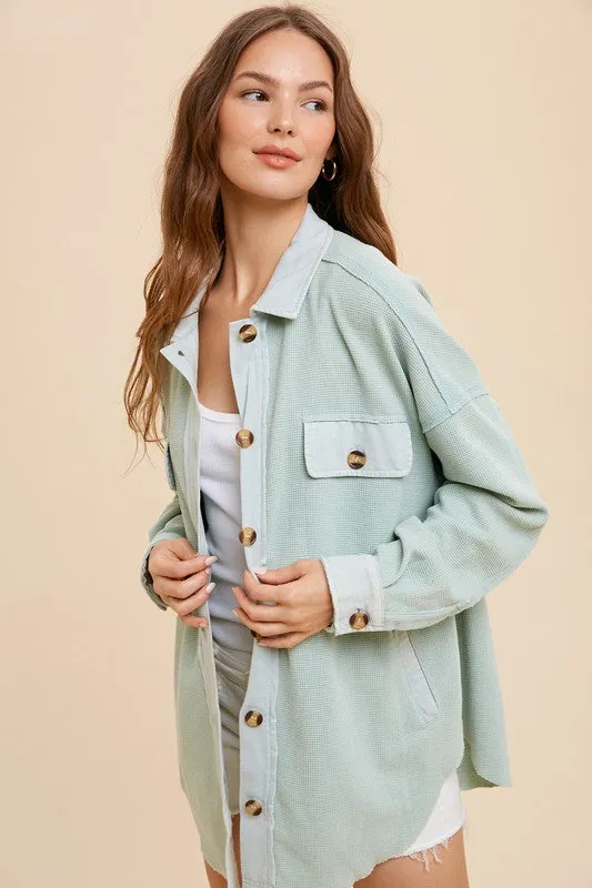 Sophie Seafoam Thermal Shacket