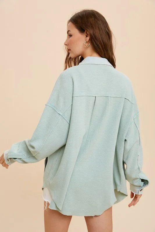 Sophie Seafoam Thermal Shacket